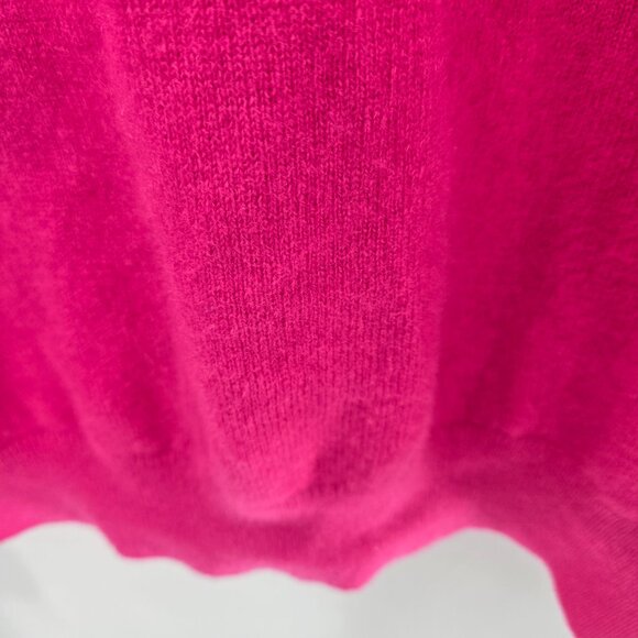 Quince Hot Pink Raspberry Mongolian Shrunken Cashmere Sweater Size XL - Picture 4 of 12